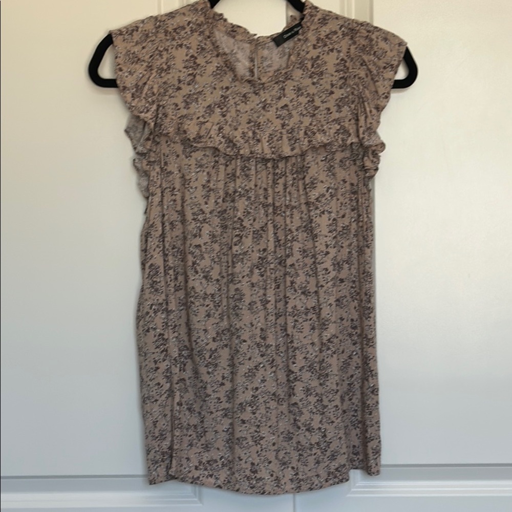 Doe & Rae Floral Print Sleeveless Top Blouse